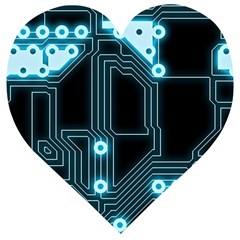 A Completely Seamless Background Design Circuitry Wooden Puzzle Heart by Amaryn4rt