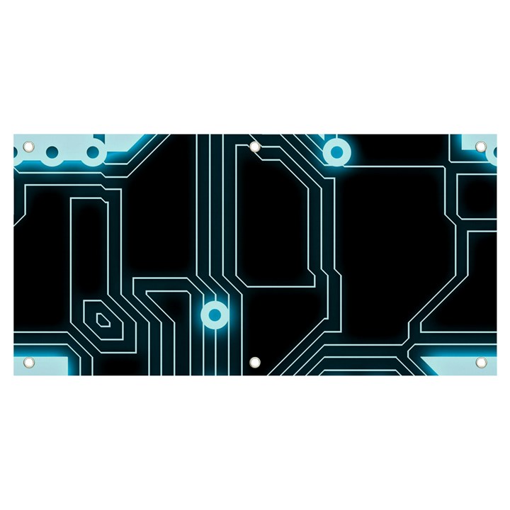 A Completely Seamless Background Design Circuitry Banner and Sign 4  x 2 