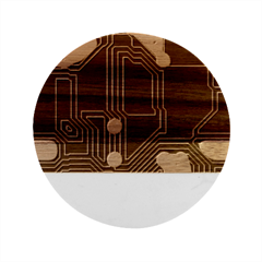 A Completely Seamless Background Design Circuitry Marble Wood Coaster (round) by Amaryn4rt