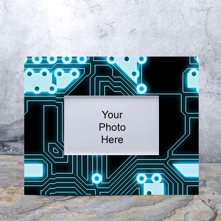 A Completely Seamless Background Design Circuitry White Tabletop Photo Frame 4 x6 