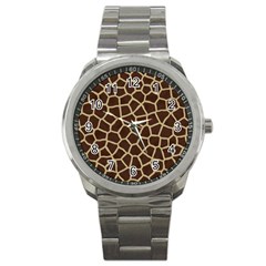 Giraffe Animal Print Skin Fur Sport Metal Watch by Amaryn4rt