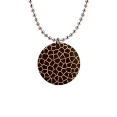 Giraffe Animal Print Skin Fur 1  Button Necklace