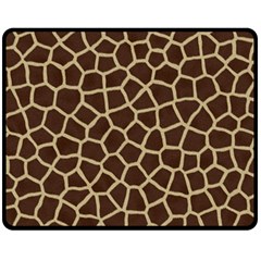 Giraffe Animal Print Skin Fur Fleece Blanket (Medium)