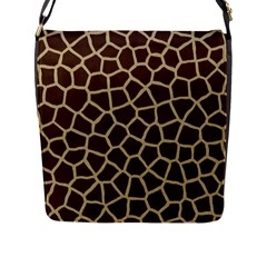 Giraffe Animal Print Skin Fur Flap Closure Messenger Bag (L)