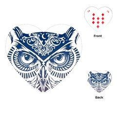 Owl Playing Cards Single Design (heart) by Amaryn4rt