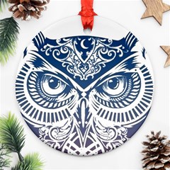 Owl Round Ornament (two Sides) by Amaryn4rt