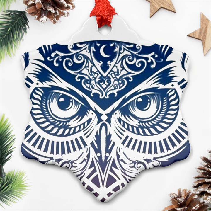 Owl Snowflake Ornament (Two Sides)