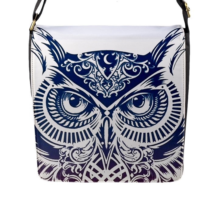 Owl Flap Closure Messenger Bag (L)