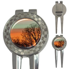 Twilight Sunset Sky Evening Clouds 3-in-1 Golf Divots by Amaryn4rt