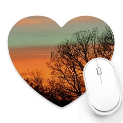 Twilight Sunset Sky Evening Clouds Heart Mousepad by Amaryn4rt