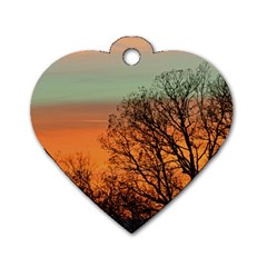 Twilight Sunset Sky Evening Clouds Dog Tag Heart (one Side) by Amaryn4rt