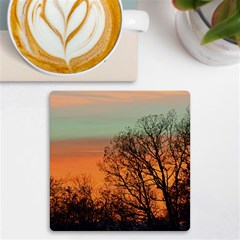 Twilight Sunset Sky Evening Clouds Uv Print Square Tile Coaster  by Amaryn4rt