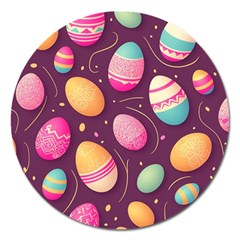 Easter Eggs Egg Magnet 5  (round) by Ravend