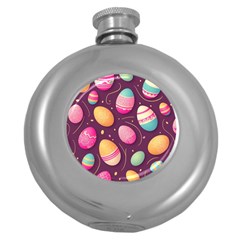 Easter Eggs Egg Round Hip Flask (5 Oz) by Ravend