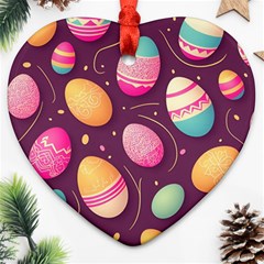 Easter Eggs Egg Heart Ornament (two Sides) by Ravend