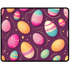 Easter Eggs Egg Fleece Blanket (medium) by Ravend