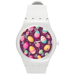 Easter Eggs Egg Round Plastic Sport Watch (m) by Ravend