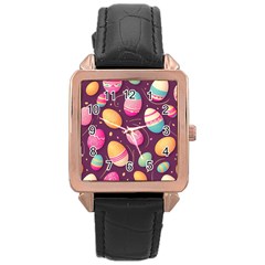 Easter Eggs Egg Rose Gold Leather Watch  by Ravend