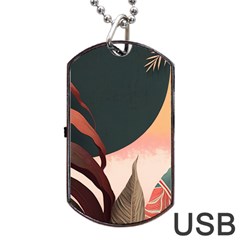 Leaves Foliage Plants Dog Tag Usb Flash (one Side) by Ravend