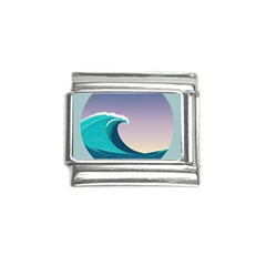 Tsunami Tidal Wave Wave Minimalist Ocean Sea 4 Italian Charm (9mm) by Wegoenart