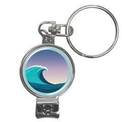 Tsunami Tidal Wave Wave Minimalist Ocean Sea 4 Nail Clippers Key Chain