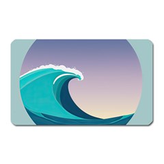 Tsunami Tidal Wave Wave Minimalist Ocean Sea 4 Magnet (rectangular) by Wegoenart