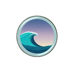 Tsunami Tidal Wave Wave Minimalist Ocean Sea 4 Hat Clip Ball Marker (4 Pack) by Wegoenart