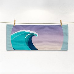 Tsunami Tidal Wave Wave Minimalist Ocean Sea 4 Hand Towel by Wegoenart