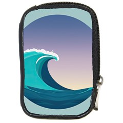 Tsunami Tidal Wave Wave Minimalist Ocean Sea 4 Compact Camera Leather Case by Wegoenart