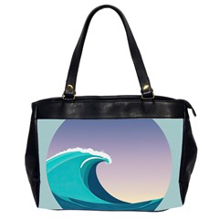 Tsunami Tidal Wave Wave Minimalist Ocean Sea 4 Oversize Office Handbag (2 Sides) by Wegoenart