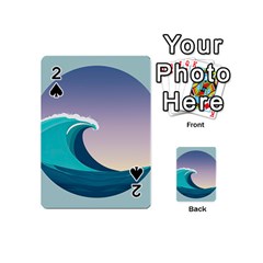 Tsunami Tidal Wave Wave Minimalist Ocean Sea 4 Playing Cards 54 Designs (mini) by Wegoenart