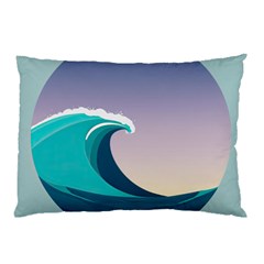 Tsunami Tidal Wave Wave Minimalist Ocean Sea 4 Pillow Case (two Sides) by Wegoenart