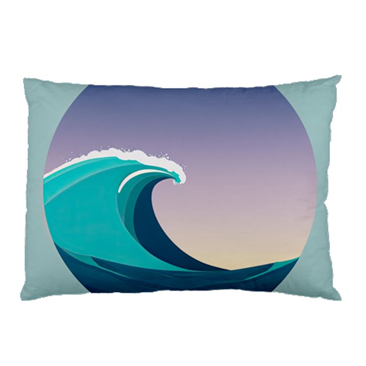 Tsunami Tidal Wave Wave Minimalist Ocean Sea 4 Pillow Case (Two Sides)