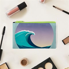 Tsunami Tidal Wave Wave Minimalist Ocean Sea 4 Cosmetic Bag (xs) by Wegoenart