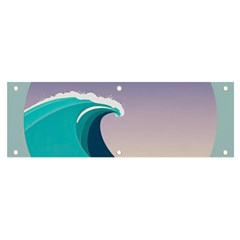 Tsunami Tidal Wave Wave Minimalist Ocean Sea 4 Banner And Sign 6  X 2  by Wegoenart