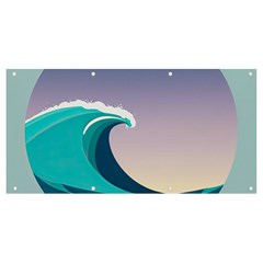 Tsunami Tidal Wave Wave Minimalist Ocean Sea 4 Banner And Sign 8  X 4  by Wegoenart