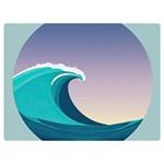 Tsunami Tidal Wave Wave Minimalist Ocean Sea 4 Two Sides Premium Plush Fleece Blanket (Extra Small) 40 x30  Blanket Front