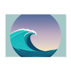 Tsunami Tidal Wave Wave Minimalist Ocean Sea 4 Crystal Sticker (a4) by Wegoenart