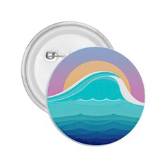 Tsunami Tidal Wave Wave Minimalist Ocean Sea 2 25  Buttons by Wegoenart