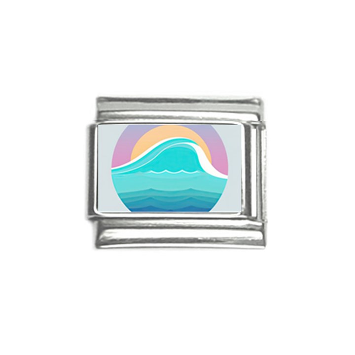 Tsunami Tidal Wave Wave Minimalist Ocean Sea Italian Charm (9mm)