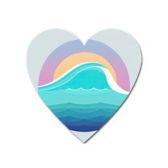 Tsunami Tidal Wave Wave Minimalist Ocean Sea Heart Magnet by Wegoenart