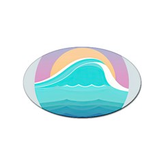 Tsunami Tidal Wave Wave Minimalist Ocean Sea Sticker Oval (100 Pack) by Wegoenart