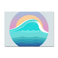 Tsunami Tidal Wave Wave Minimalist Ocean Sea Sticker A4 (100 Pack) by Wegoenart