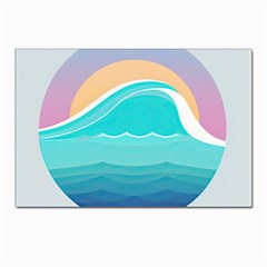 Tsunami Tidal Wave Wave Minimalist Ocean Sea Postcards 5  X 7  (pkg Of 10) by Wegoenart