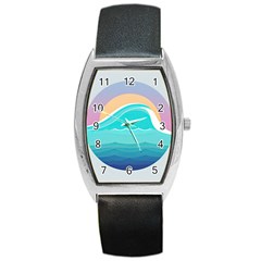 Tsunami Tidal Wave Wave Minimalist Ocean Sea Barrel Style Metal Watch by Wegoenart