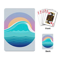 Tsunami Tidal Wave Wave Minimalist Ocean Sea Playing Cards Single Design (rectangle) by Wegoenart