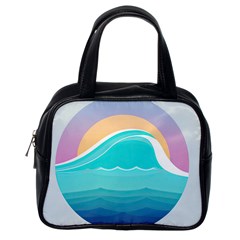 Tsunami Tidal Wave Wave Minimalist Ocean Sea Classic Handbag (one Side) by Wegoenart