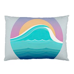 Tsunami Tidal Wave Wave Minimalist Ocean Sea Pillow Case by Wegoenart