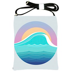 Tsunami Tidal Wave Wave Minimalist Ocean Sea Shoulder Sling Bag by Wegoenart