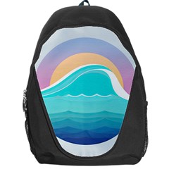 Tsunami Tidal Wave Wave Minimalist Ocean Sea Backpack Bag by Wegoenart